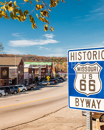 Route 66: Waynesville, MO Fall Route 66 sign-0830