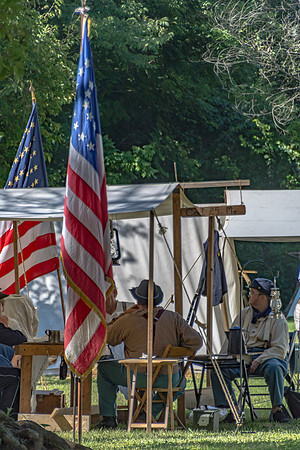Civil War re-enactors on the banks of the Roubidoux during Old Settlers Day © PicsbyJax-6274.jpg