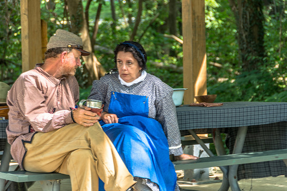 Civil War re-enactors on the banks of the Roubidoux during Old Settlers Day  © PicsbyJax-6284.jpg